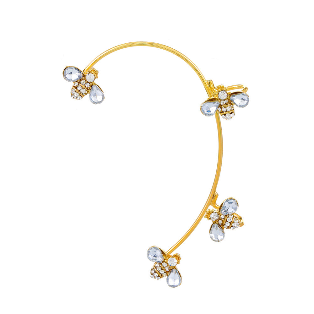 Venta al por mayor Pendientes de aleación de manguito de oreja de mariposa de diamante